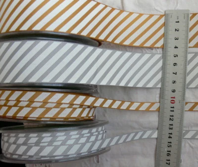TEAM SPIRIT Grosgrain Diagonal Stripe Rbn 10&38mmWide-3&5Metre 2ColourChoice LL8 - image 1 of 4