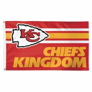 KANSAS CITY CHIEFS CHIEFS KINGDOM 3'X5' DELUXE FLAG NEW WINCRAFT 👀 - Picture 1 of 1
