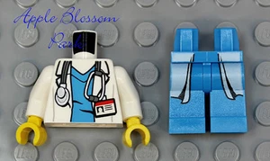 NEW Lego Minifig White DOCTOR TORSO & LEGS - Hospital Nurse Stethoscope Lab Coat - Picture 1 of 3