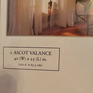 Croscill Classics Ascot Valance Beige Champagne Rice Paper Sheer 40"W X 25” - Picture 1 of 5