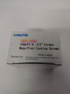 Navitar Machine Vision 12mm/F1.4 manual Iris 2/3" Format Lenses - Picture 1 of 5