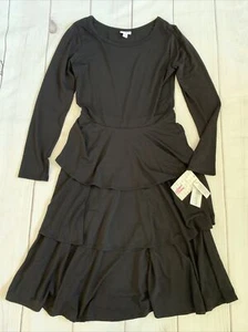 LuLaRoe Georgia Kleid Damen Größe M Schwarz Kleid Stufen Langarm NEU - Bild 1 von 5