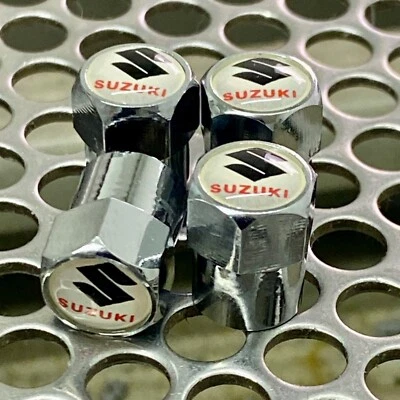 Suzuki Hayabusa gsx boulevard intruso pneu de roda cromado válvula de metal tampas de haste - Imagem 1 de 4