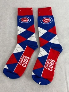 Chicago Cubs Men's Crew Argyle Socks 2 Pairs - Picture 1 of 2