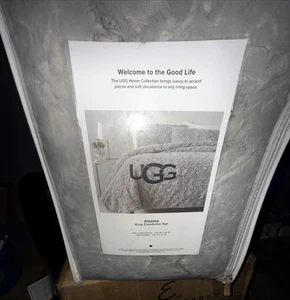 UGG ADALEE KING - KUNSTFELL Bettdecken-Set Farbe Seal/Grau & zwei Kissenbezüge/Luxus! Nee - Bild 1 von 8