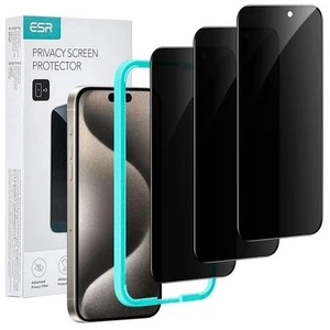 ESR 3 Pack Tempered Glass Phone Privacy Screen Protector for iPhone 15 Pro Max - Photo 1 sur 1