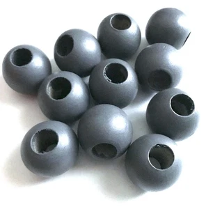 20 pcs 25mm Gray Grey Wood Beads Bead Jewelry Making Wooden Round Macrame 7C - Picture 1 of 1