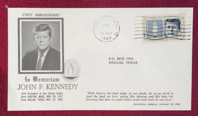 JOHN'S DEALS - US 1964 - IST ANNVERSARY KENNEDY ASSASSINATION COVER - DALLAS, TX - Image 1 of 2