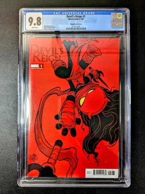 DEVIL'S REIGN #1 : SKOTTIE YOUNG VARIANT - CGC 9.8 WHITE PAGES : MARVEL 2022 - Image 1 of 2