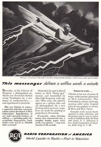 1949 RCA: This Messenger Delivers a Million Words a Minute Vintage Print Ad - Picture 1 of 1