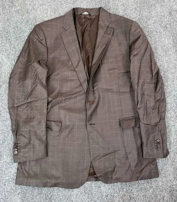 Chaqueta Blazer Ermenegildo Zegna Hombres Lana Seda 46L Marrón Ventana Foto 1 de 4