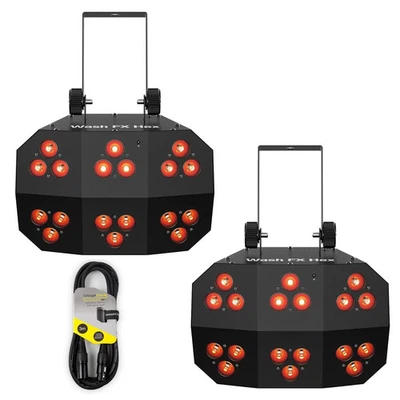 2 x Chauvet DJ Wash FX Hex ILS Multi-Effect Light With DMX Cable - Image 1 of 4