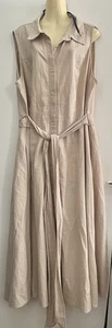 City Chic Linen Beige S/s Dress Size 18/20 - Picture 1 of 4