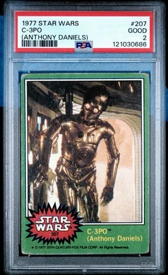 1977 Topps Star Wars C-3PO (Anthony Daniels) #207 Corrected Version PSA 2 GOOD - Image 1 of 2