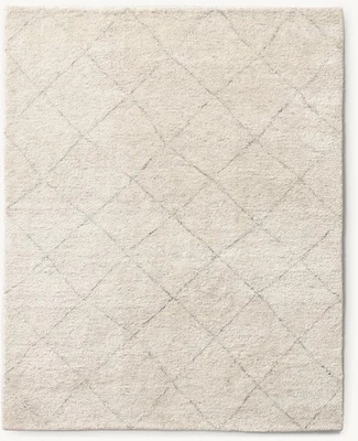 New Color Ivory/Silver Moroccan Berber Wool Rug Luxury Handmade Design Carpet Ru - Image 1 of 4