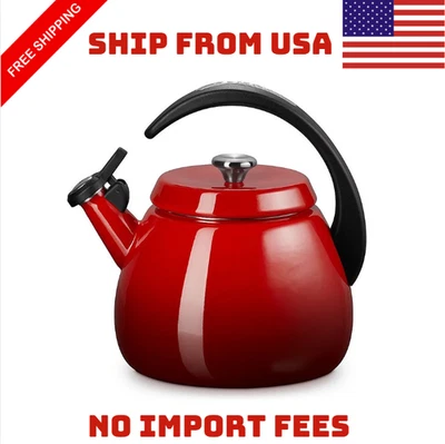 Le Creuset Signature Cloche 2,2 cuartos de galón Tetera cerise con silbido de tomillo NUEVO Foto 1 de 2