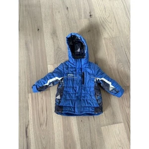 London Fog Boys Blue Fleece Lined Full Zip Hooded Puff Winter Snow Coat Size 4 - Picture 1 of 9
