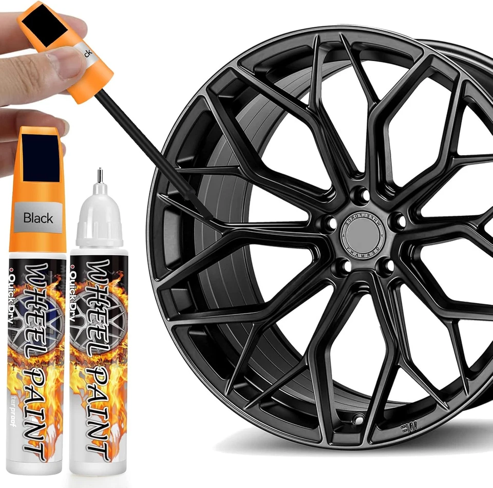 Rimuovi Graffi Auto, Penna Ritocco Cerchioni Auto Nero Lucido, 2 in 1 Vernice Ri - Immagine 1 di 4