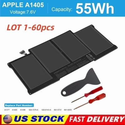 LOTE A1405 Batería A1496 para MacBook Air 13'' A1466 Mediados de 2012 2013,Principios de 2015 55Wh Foto 1 de 4