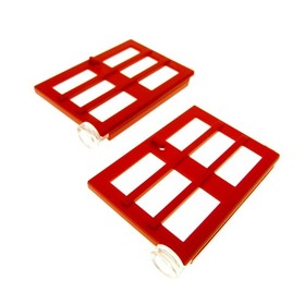 2x Lego Door Leaf 1x4x5 Right Hand Red Disc Solid Transparent White 73312 bb1389c01
