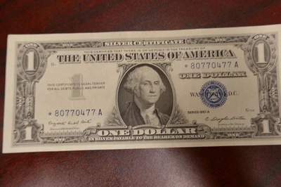 ** STAR ** $1 1957 A Silver Certificate Note UNC ** PAPER CURRENCY AUCTIONS #247 - Image 1 of 2