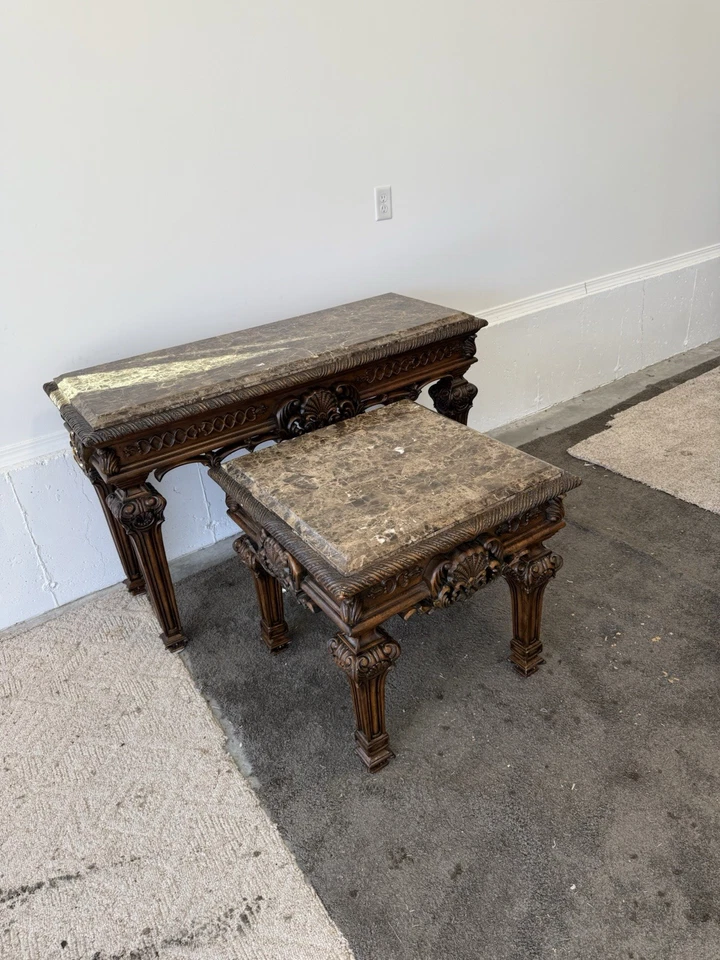 Juego de consola y mesa auxiliar Best Master tradicional de madera maciza sintética de cerezo Foto 1 de 4