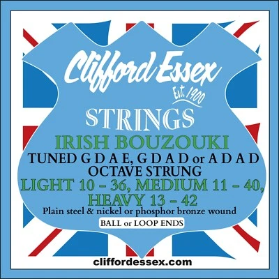 IRISH BOUZOUKI STRINGS. OCTAVE STRUNG. LIGHT, MED OR HEAVY. 4 COURSES. - Image 1 of 2