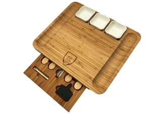 Carnivore Club Charcuterie Board + Knife Set 100% Natural Bamboo Wood - Picture 1 of 6