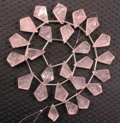 AAA Quality 1 Strand Natural Rose Quartz Rough 12 Piece Fancy Raw 13x20-16x22 MM - Image 1 of 4