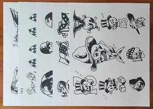 Vintage 1960s Milton Zeis Tattoo Flash Production Promo Tattoo Flash Sheets USMC - Bild 1 von 8