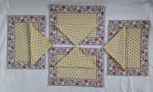 Vera Bradley ELIZABETH ROSE Quilted Placemat & Napkin Set of 4 Retired HTF - Picture 1 of 12
