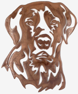 Dog Sculpture Handmade Brown Acrylic