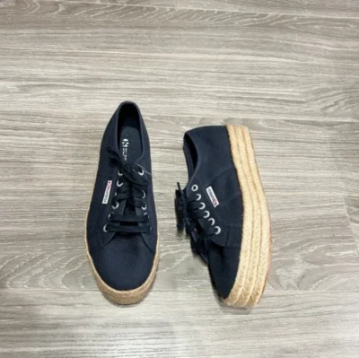 Superga темно-платформа Espadrille кроссовки размер 8 новый - Изображение 1 из 4