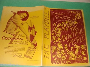 The Beautiful People William Saroyan 1941 NY Betsy Blair playbill - Picture 1 of 3