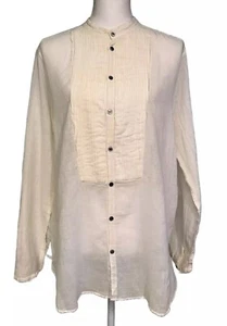 Pas De Calais Blouse White Womens Large Cotton From India Button Made In Japan - Picture 1 of 12
