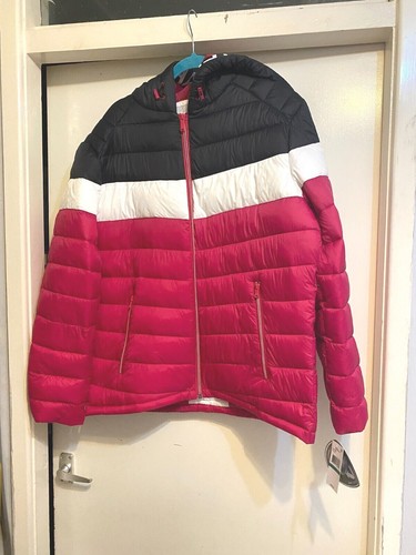 MICHAEL KORS Giacca Imbottita Uomo Nera Multi 100% Nylon Impermeabile Cerniera £300