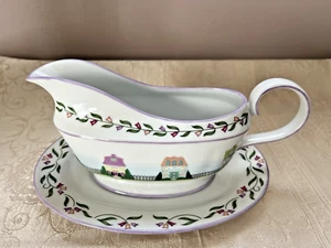 Rare Lenox Spice Village Gravy Boat & Stand 2004 Porcelain ~ Excellent Condition - Picture 1 of 13