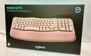 LOGITECH~Wave Keys, Ergonomic Wireless Keyboard for Windows/Mac,PINK NEW! - Picture 1 of 4