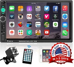 Estereo De Pantalla Para Coche Carro Pantalla Tactil Radio Bluetooth Doble Din - Picture 1 of 8