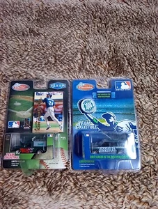 2 Vtg Seattle Mariners GMC Yukon Diecast Vehicles Fleer Ken Griffey Jr. 1:64 NEW - Picture 1 of 8