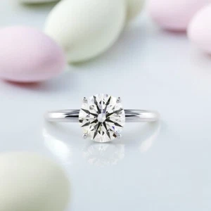 Round Cut Engagement Ring 3.75 Ct Lab Grown Diamond IGI Platinum PT950 E F VS - Picture 1 of 12