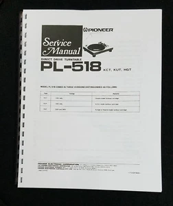 Pioneer PL-518 Turntable Service Manual - Picture 1 of 3