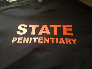 T-Shirt State Penitentiary Criminal Fugitive Gefängnis Verbrecher orange schwarz - Bild 1 von 11