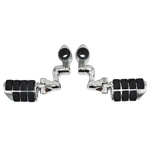 Chrome 25-35mm Universal Highway Foot Pegs for Harley Touring Softail Dyna - Picture 1 of 7