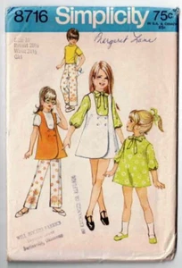 Girls Jumper Tunic Pants Simplicity 8716 Size 10 1970's Vintage Uncut/FF - Picture 1 of 2
