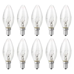 E27 E14 B22 Candle Light Bulbs Clear Dimmable 40W 60W SES Bayonet 1/10 Pack - Picture 1 of 8