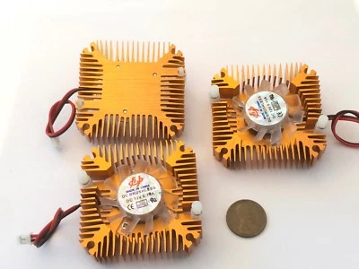 3 Pieces copper 12v 55mm 2PIN Aluminum Cooling Fan Heatsink Cooler VGA CPU A8 - Image 1 of 3