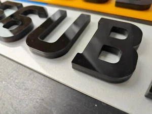 SHORT X-Thick 5mm PAIR 3D 4D Road Legal RAISED ACRYLIC Number Plates! License - Picture 1 of 5