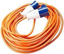 Orange 20 Metre 230v Caravan Camping Electric Hook Up Extension Mains Cable Lead
