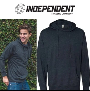 Independent Trading Co. Men’s Lightweight XL Hooded Pullover Navy Blue T-shirt - Picture 1 of 9